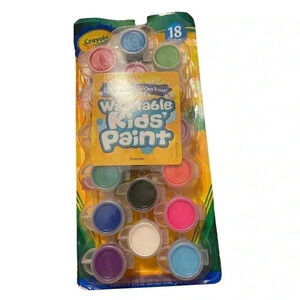 Crayola Washable Kids' Paint / 18 Colors / 1 Brush / Non-Toxic